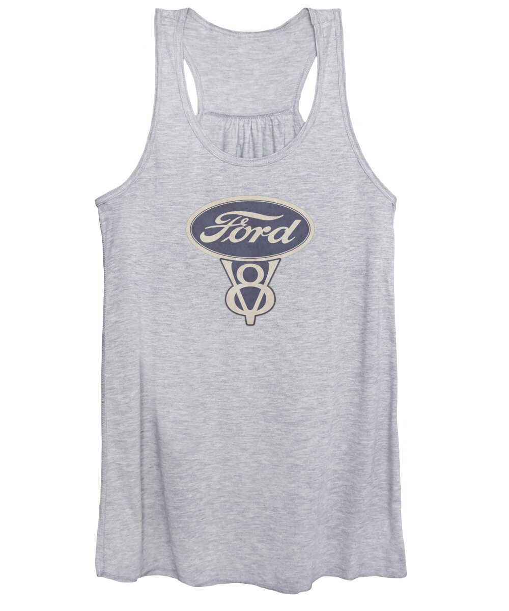Ford V8 Women's Tank Top featuring the photograph Vintage Ford V8 by Mark Rogan