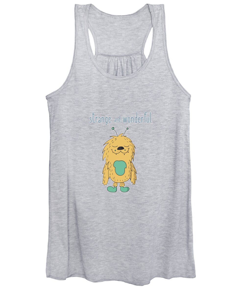 Painting Women's Tank Top featuring the painting You Are Strange And Wonderful by Little Bunny Sunshine