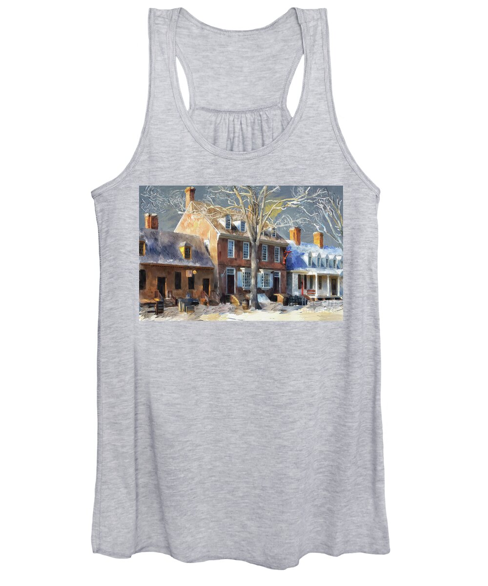 Colonial Williamsburg Women's Tank Top featuring the digital art As Winter Melts Into Spring by Lois Bryan