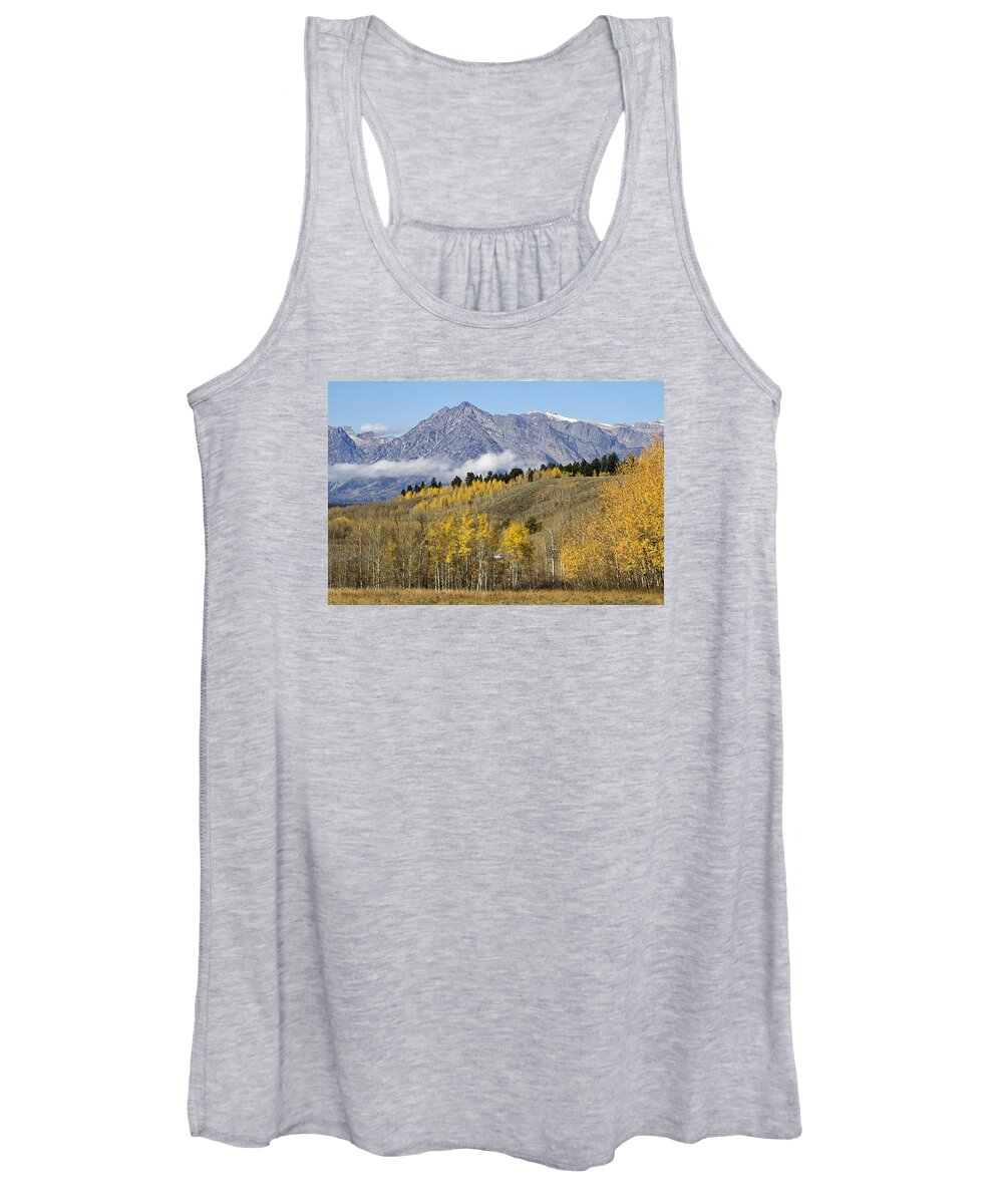 Tetons Women's Tank Top featuring the photograph Aspen colours by Shirley Mitchell
