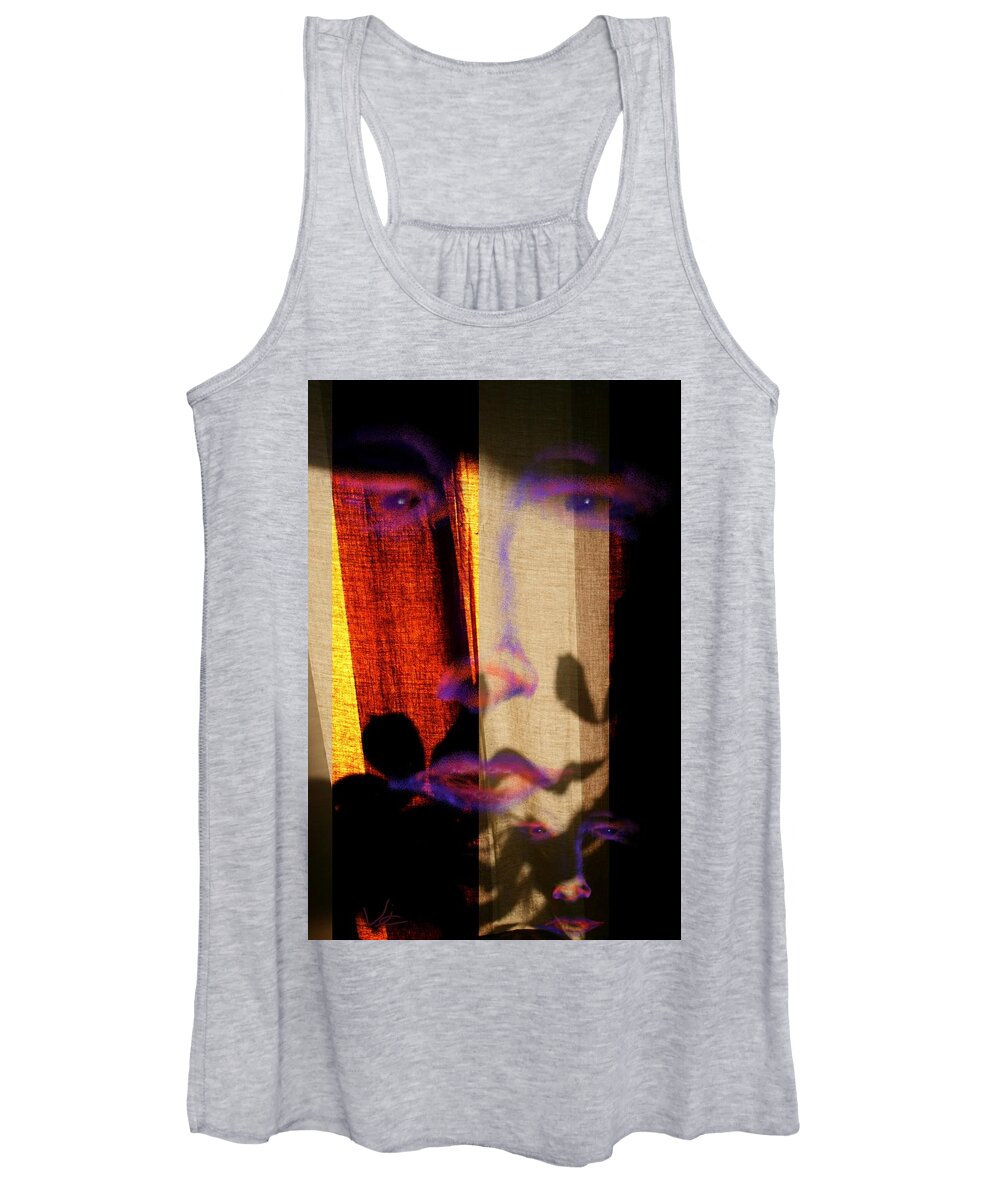 Victor Shelley Women's Tank Top featuring the digital art At the Window by Victor Shelley