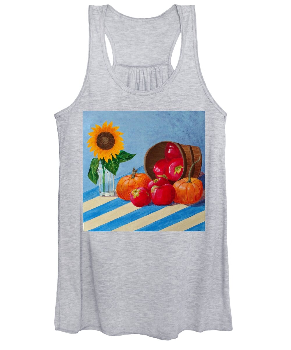 Harvest Women's Tank Top featuring the painting Autumn Harvest by Nancy Sisco