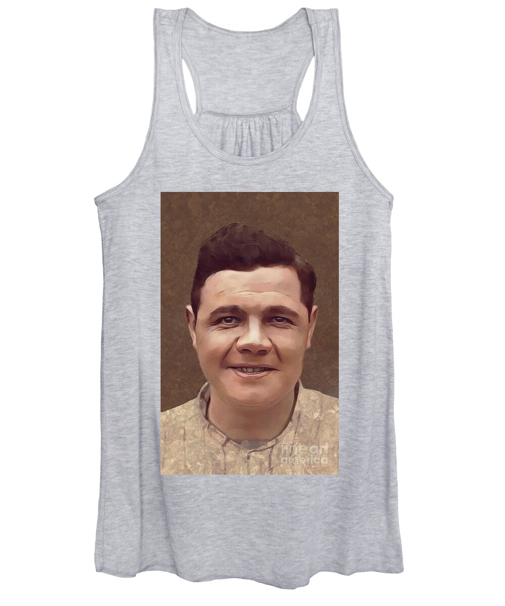 Babe Women's Tank Top featuring the painting Babe Ruth, Baseball Player by Esoterica Art Agency