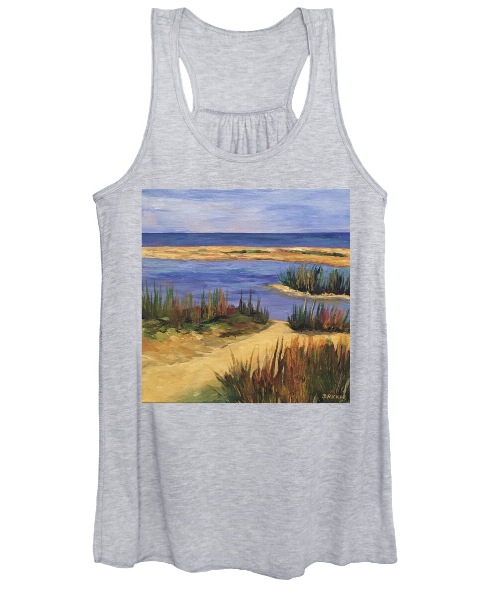 Water Women's Tank Top featuring the painting Back Bay Beach by Jane Ricker