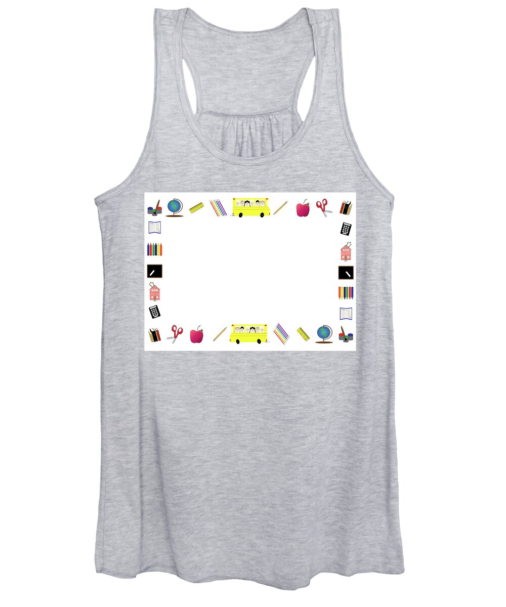 Borde Women's Tank Top featuring the photograph Back to School border or frame by Karen Foley
