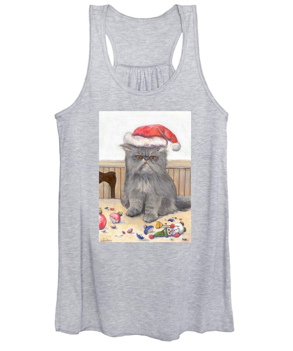 Nature Women's Tank Top featuring the painting Bah Humbug by Donna Tucker