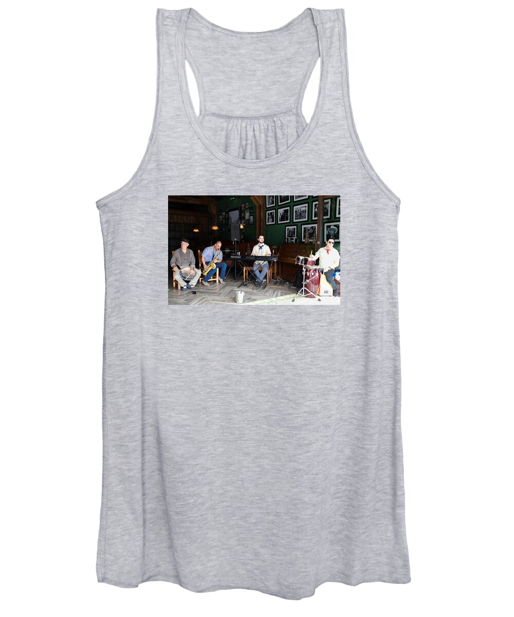 Cuba Women's Tank Top featuring the photograph Band on Calle Ocho by Dart Humeston
