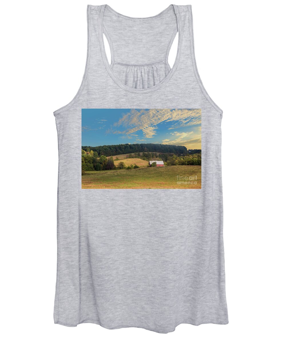 Emmitsburg Women's Tank Top featuring the photograph Barn in Field by Malcolm L Wiseman III