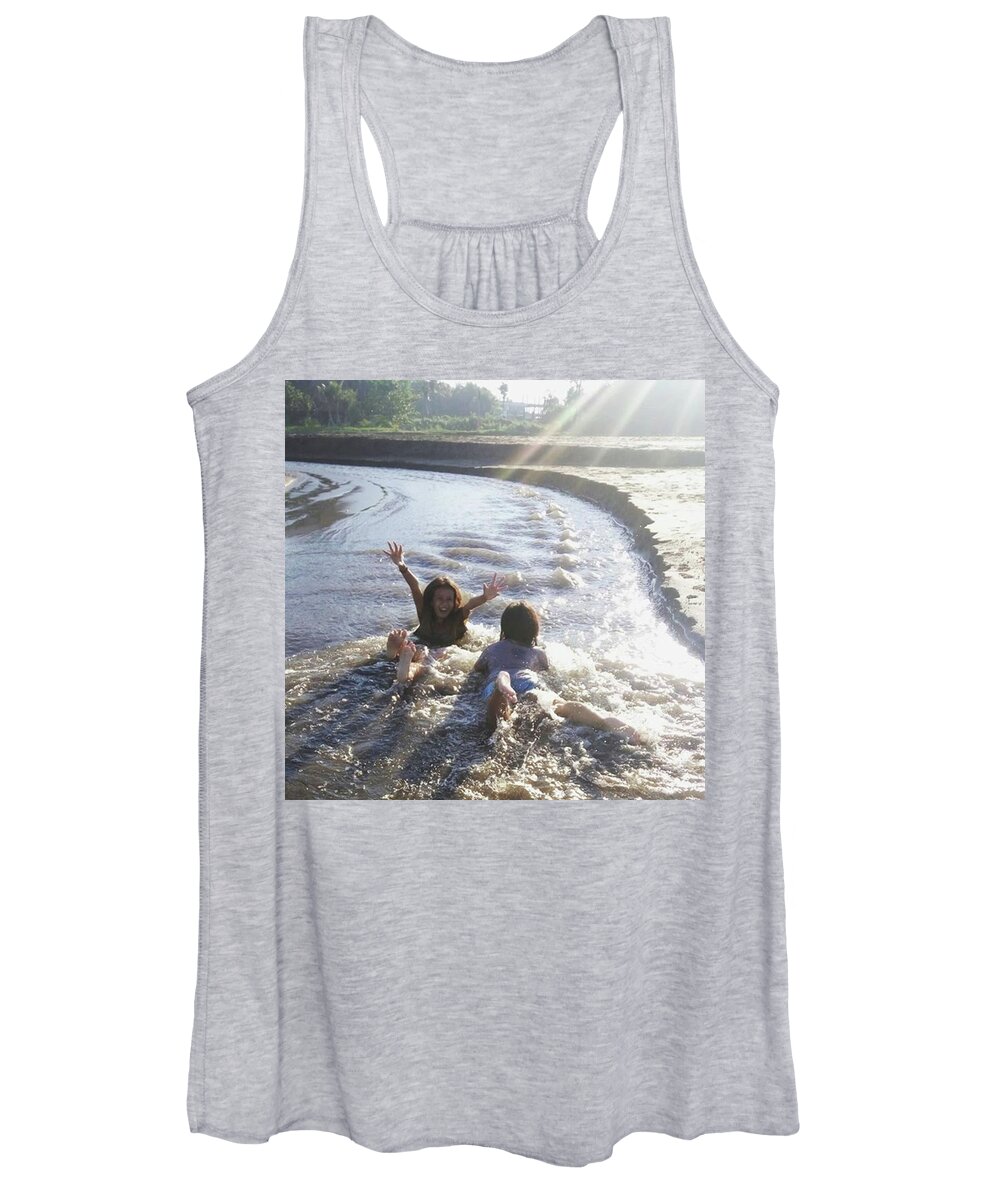 Sunbathing Women's Tank Top featuring the photograph Be Happy Like Children Do by Maria Marganingsih