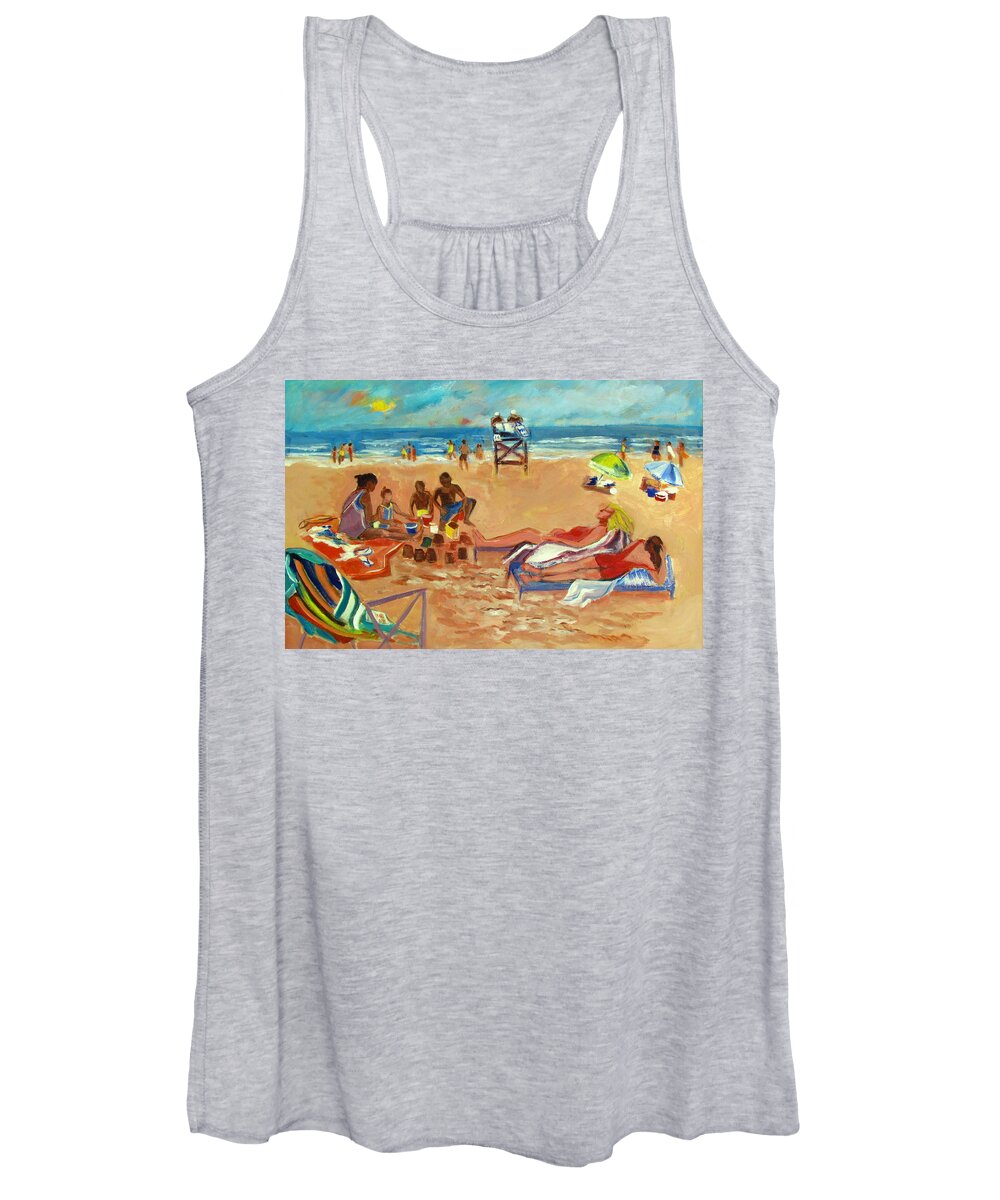 Beach Women's Tank Top featuring the painting Beach in August by Betty Pieper