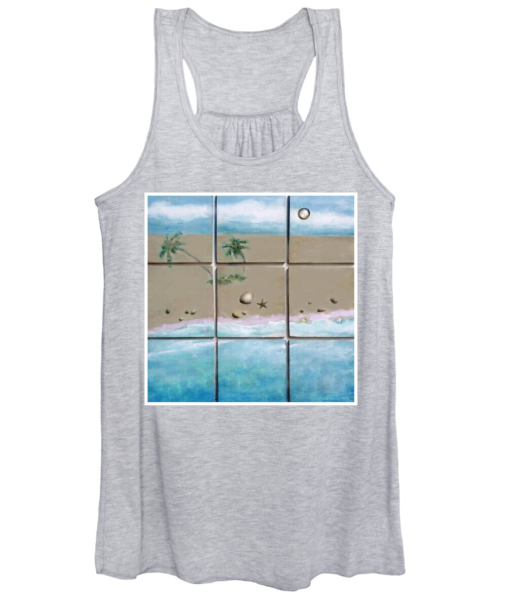 Beaches Women's Tank Top featuring the mixed media Beaches Cubed by Mary Ann Leitch