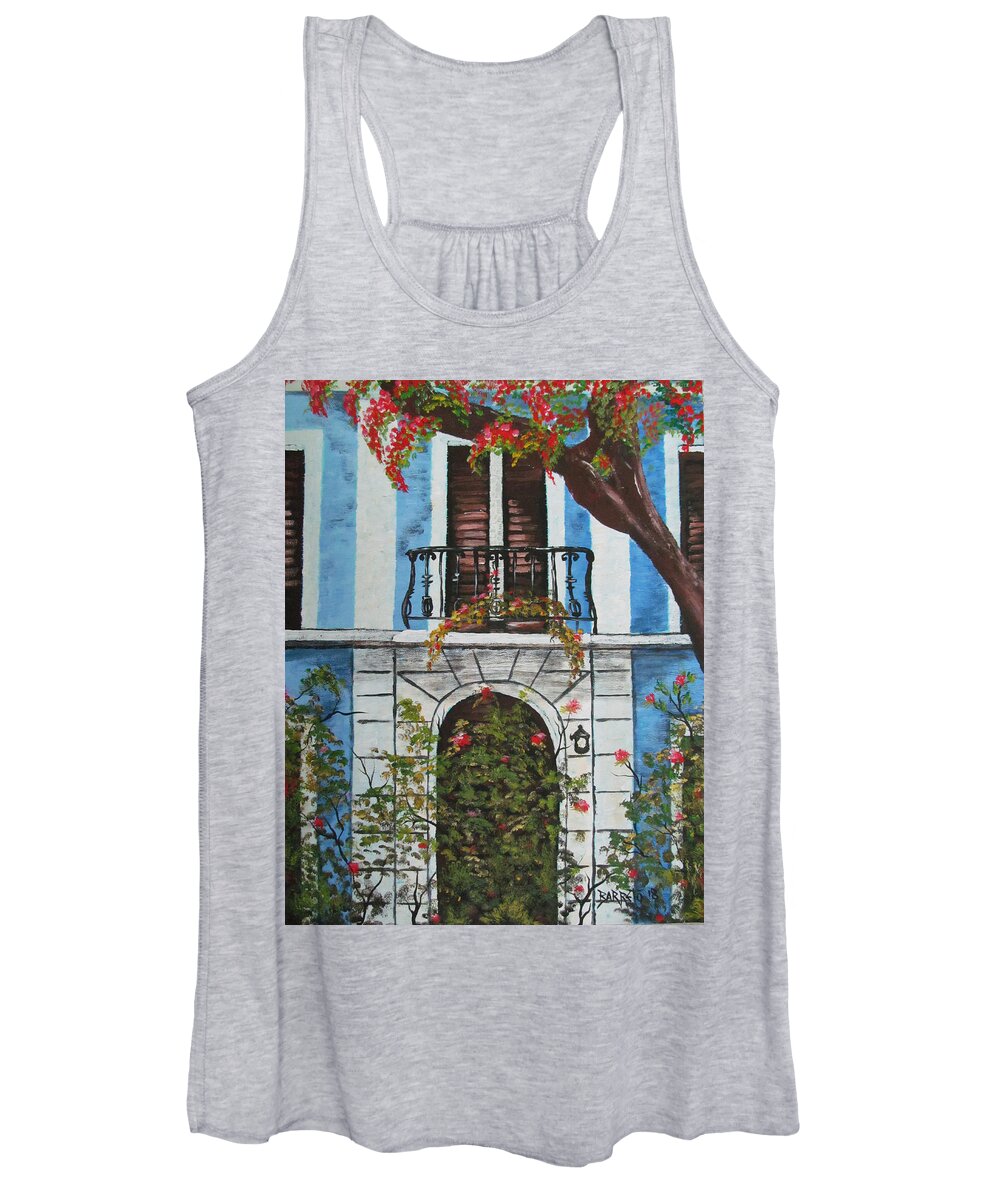 Old San Juan Architecture Women's Tank Top featuring the painting Beauty in Old San Juan by Gloria E Barreto-Rodriguez
