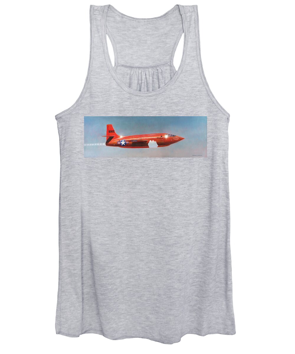 Aviation Women's Tank Top featuring the painting Bell X-1 Rocket Plane by Douglas Castleman