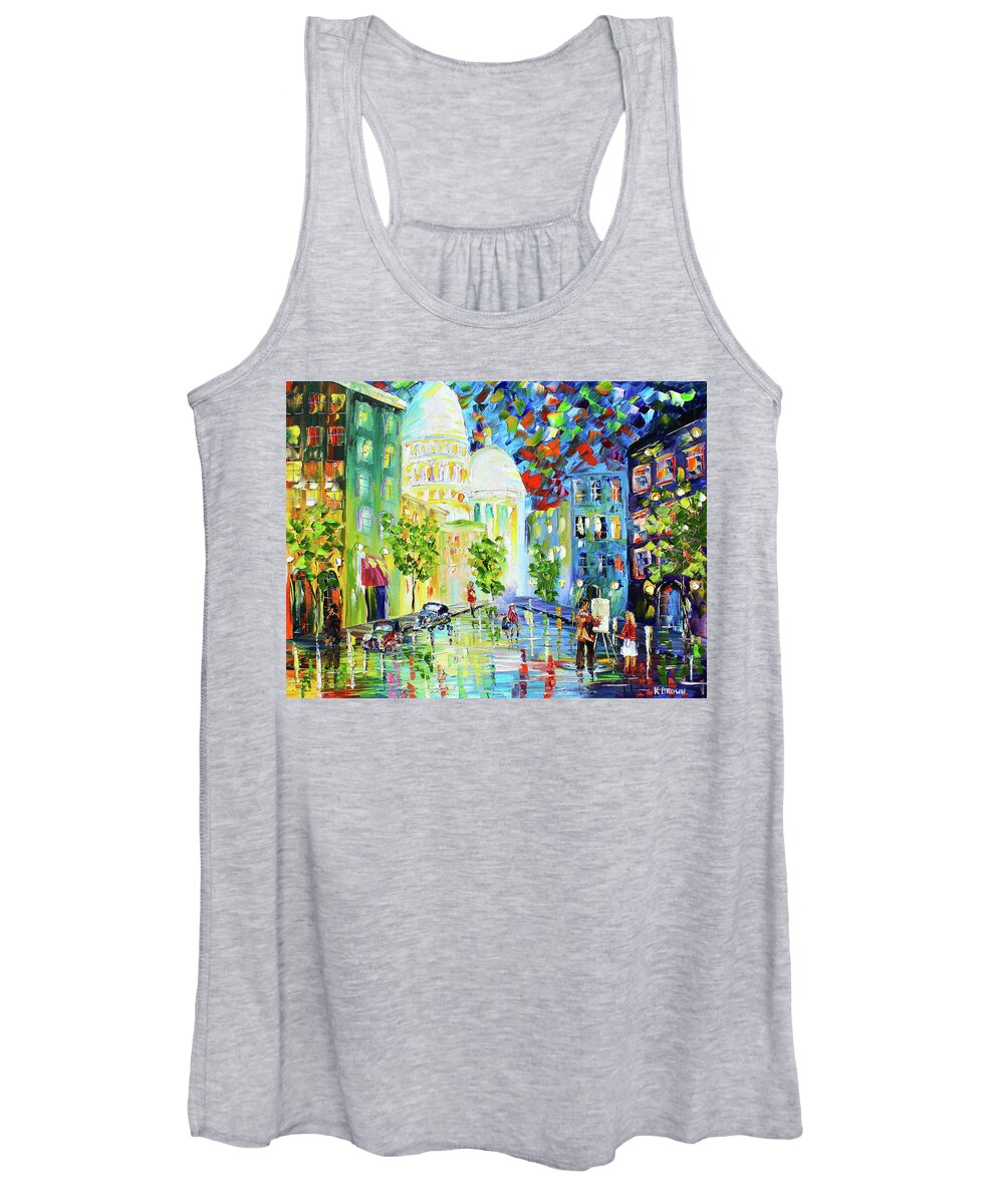 City Paintings Women's Tank Top featuring the painting Big City by Kevin Brown