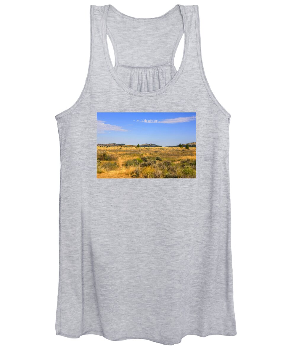 Montana; Plains; Big; Sky; Country; Mt; America; Usa; North-west; State; Scenery; Backdrop; Landscape; Setting; Spectacle; Vista; View; Panorama; Scene; Setting; Terrain; Location; Outlook; Sight; Flora; Clouds; Sagebrush Women's Tank Top featuring the photograph Big Sky Montana by Chris Smith