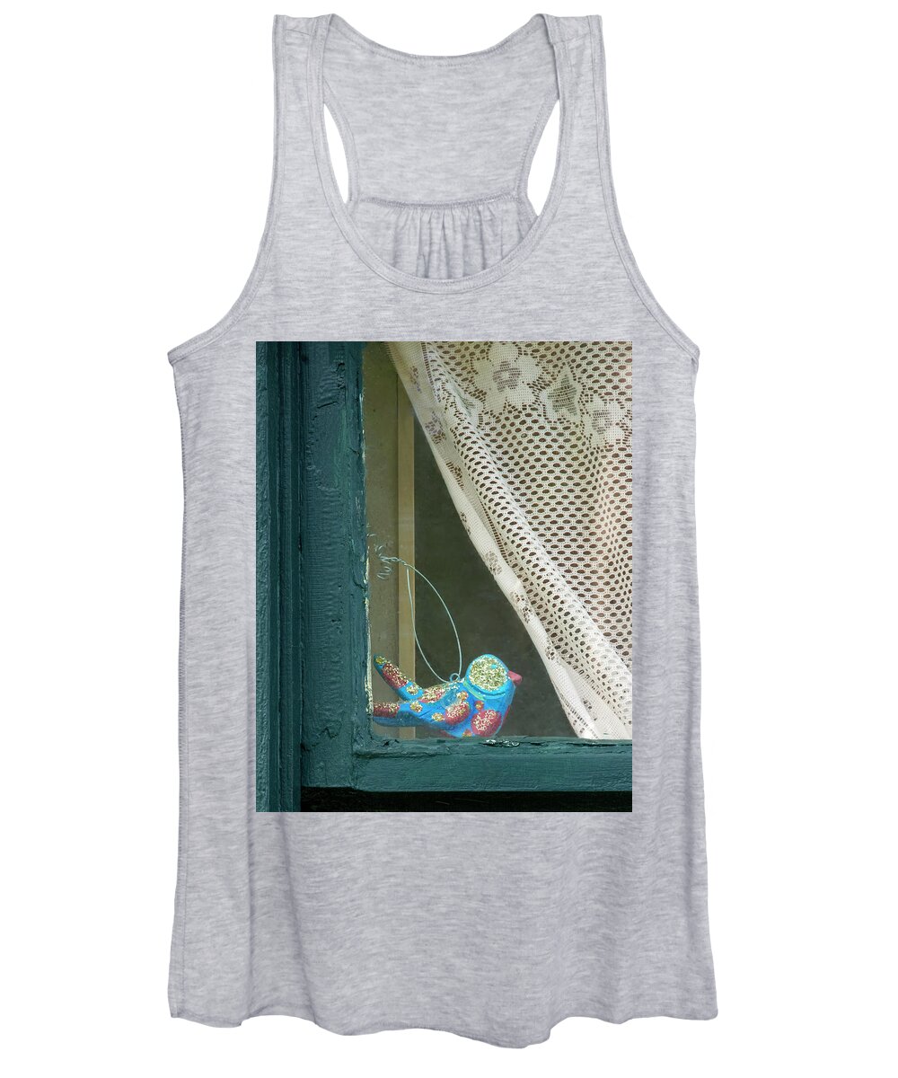Bird Women's Tank Top featuring the photograph Bird in the Window by Mitch Spence