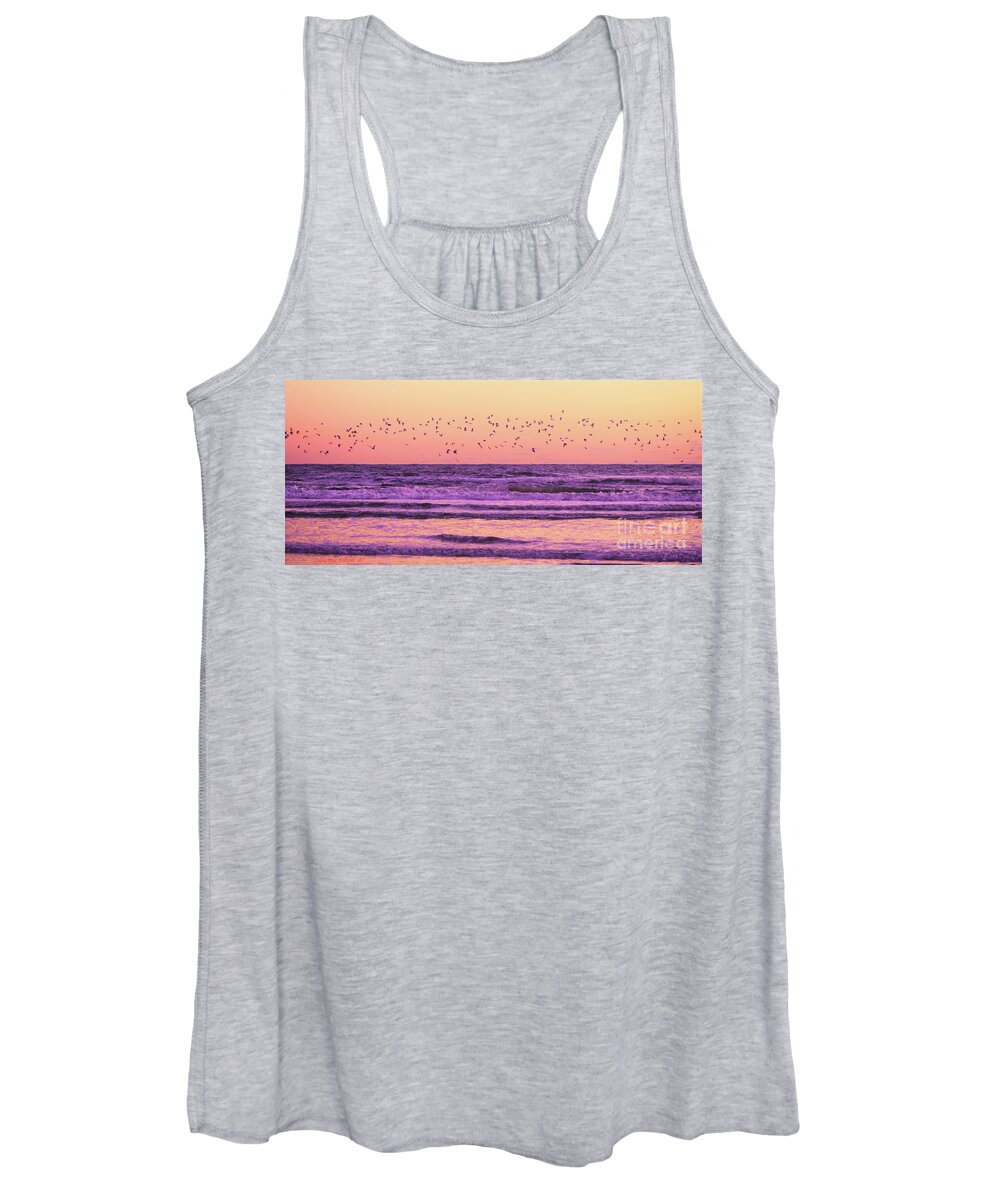 Bird Prints Women's Tank Top featuring the photograph Birds over the waves 10-23-16 by Julianne Felton