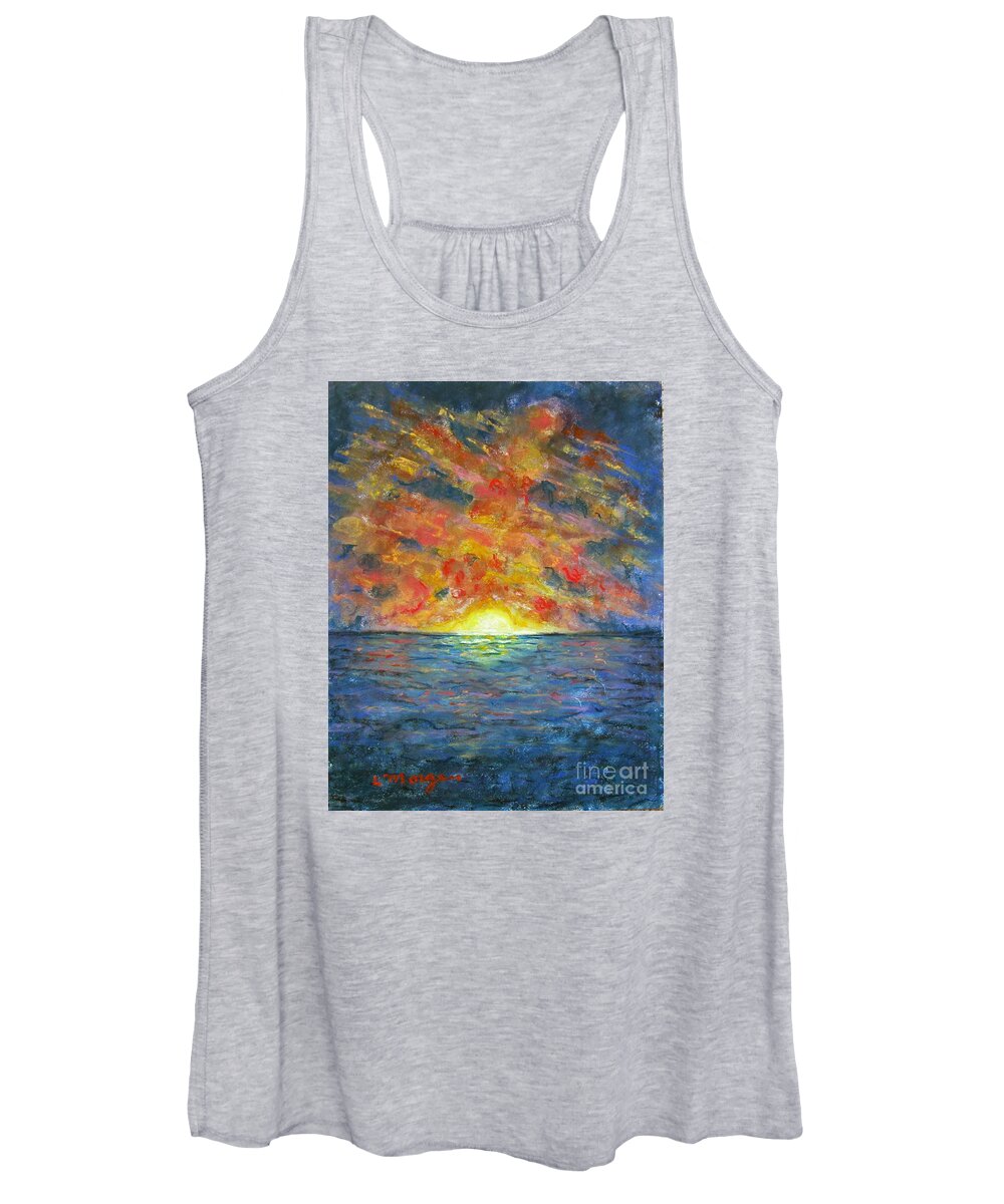 Sunset Women's Tank Top featuring the painting Blazing Glory by Laurie Morgan