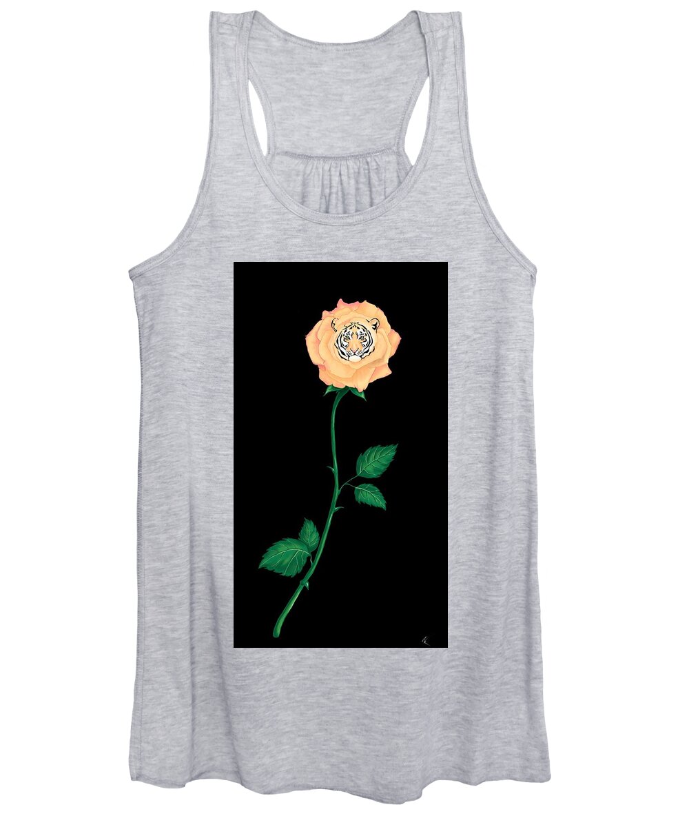 Rose Women's Tank Top featuring the digital art Blooming Bengal by Norman Klein