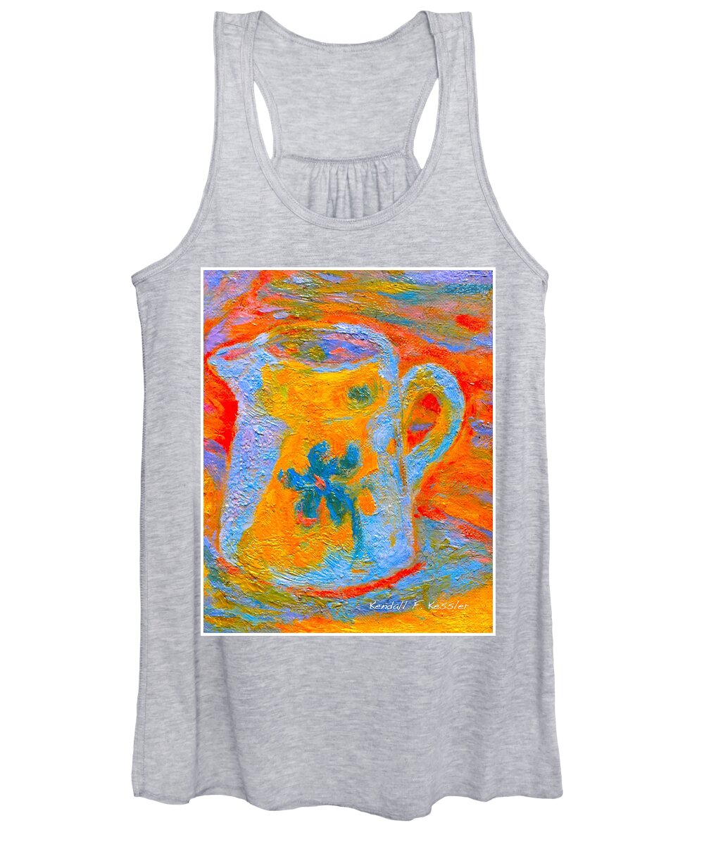 Vase Women's Tank Top featuring the painting Blue Life by Kendall Kessler
