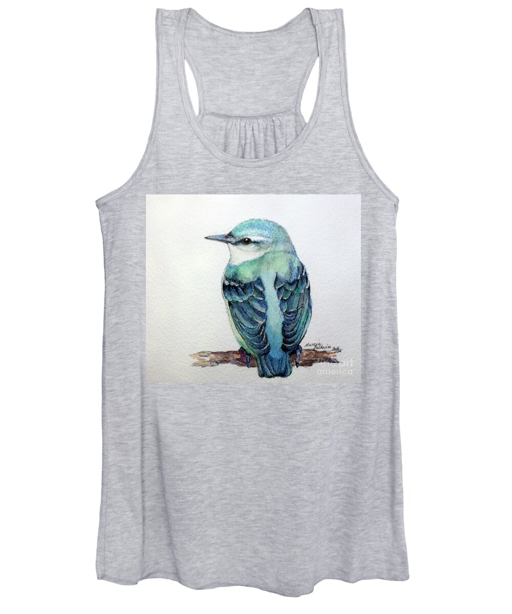 Bird Women's Tank Top featuring the painting Blue Nuthatch by Marcia Baldwin