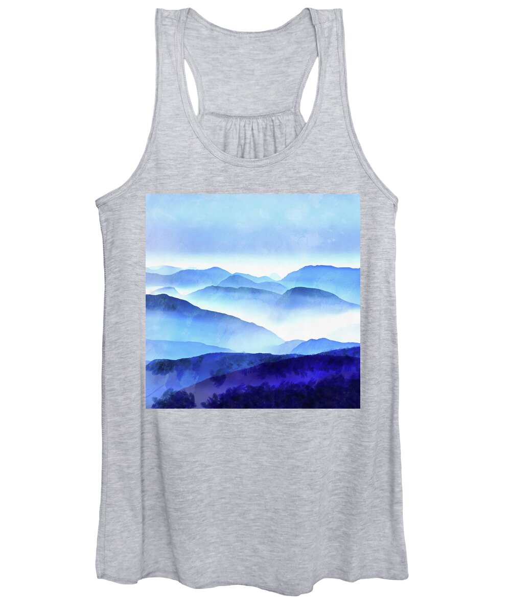 Painting Women's Tank Top featuring the photograph Blue Ridge Mountains by Edward Fielding