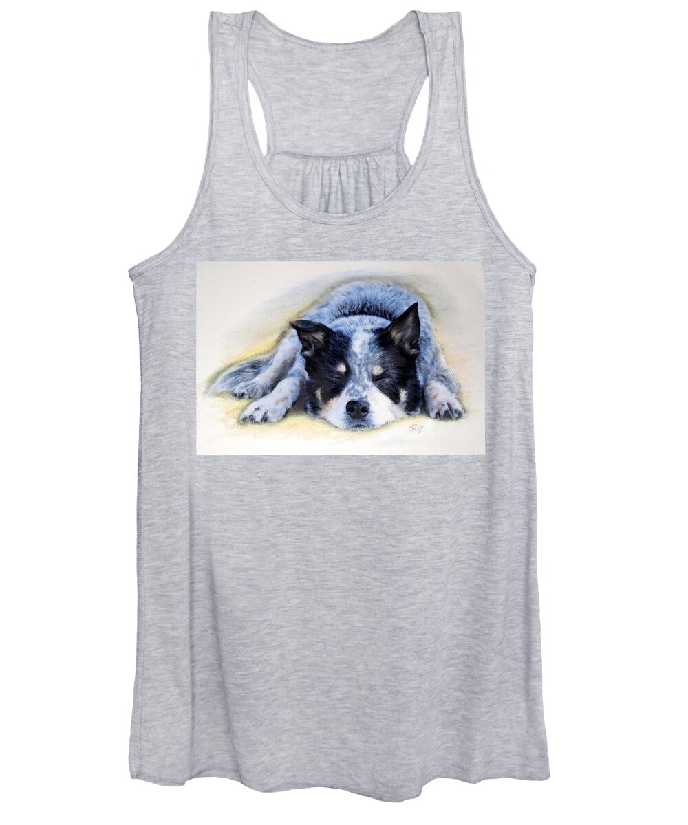Australian Cattle Dog Women's Tank Top featuring the painting Bluey by Ryn Shell