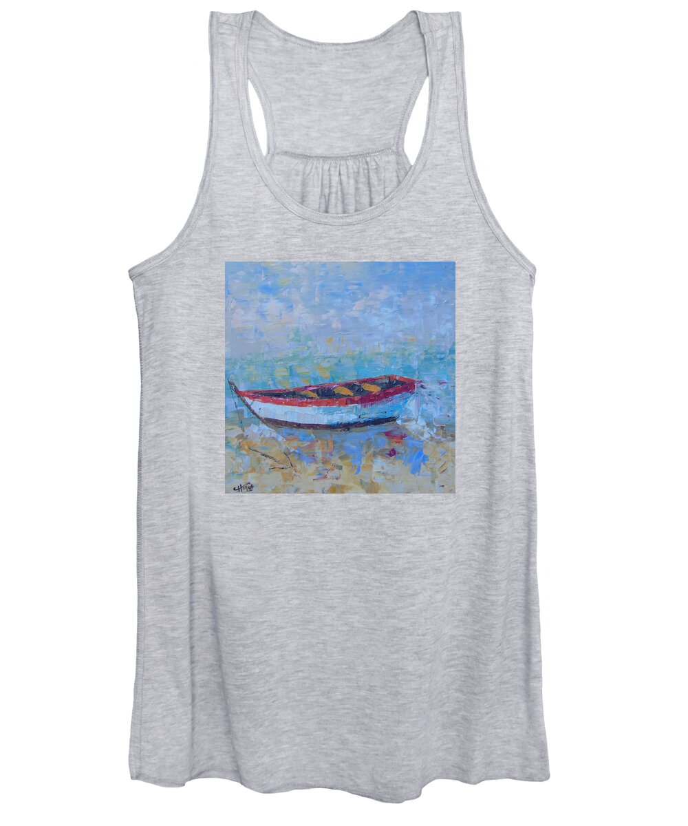 Boat Women's Tank Top featuring the painting Boat of Provence by Frederic Payet