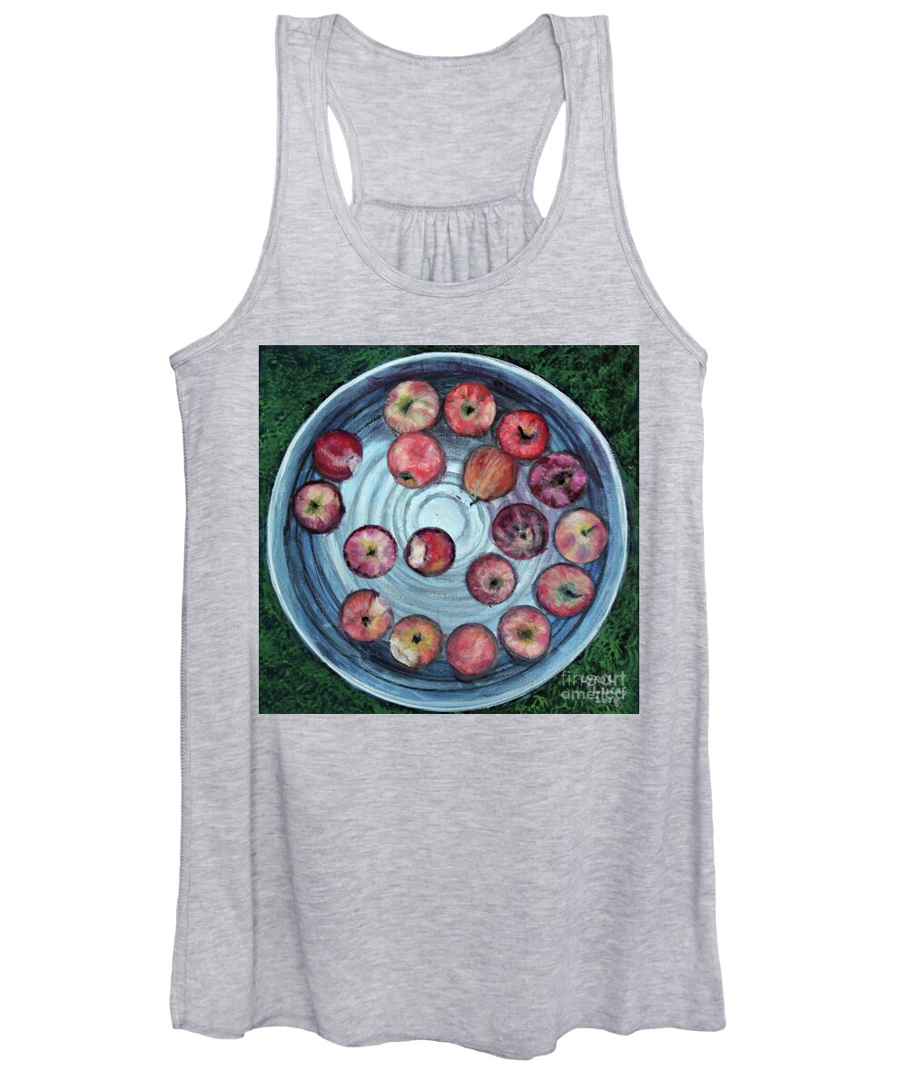Still Life Women's Tank Top featuring the painting Bobbing for Apples by Lyric Lucas