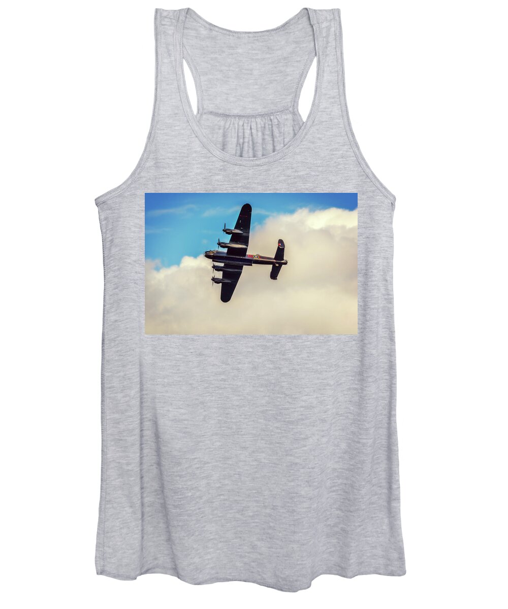 Lancaster Women's Tank Top featuring the photograph Lancaster Fly Past by Martyn Boyd