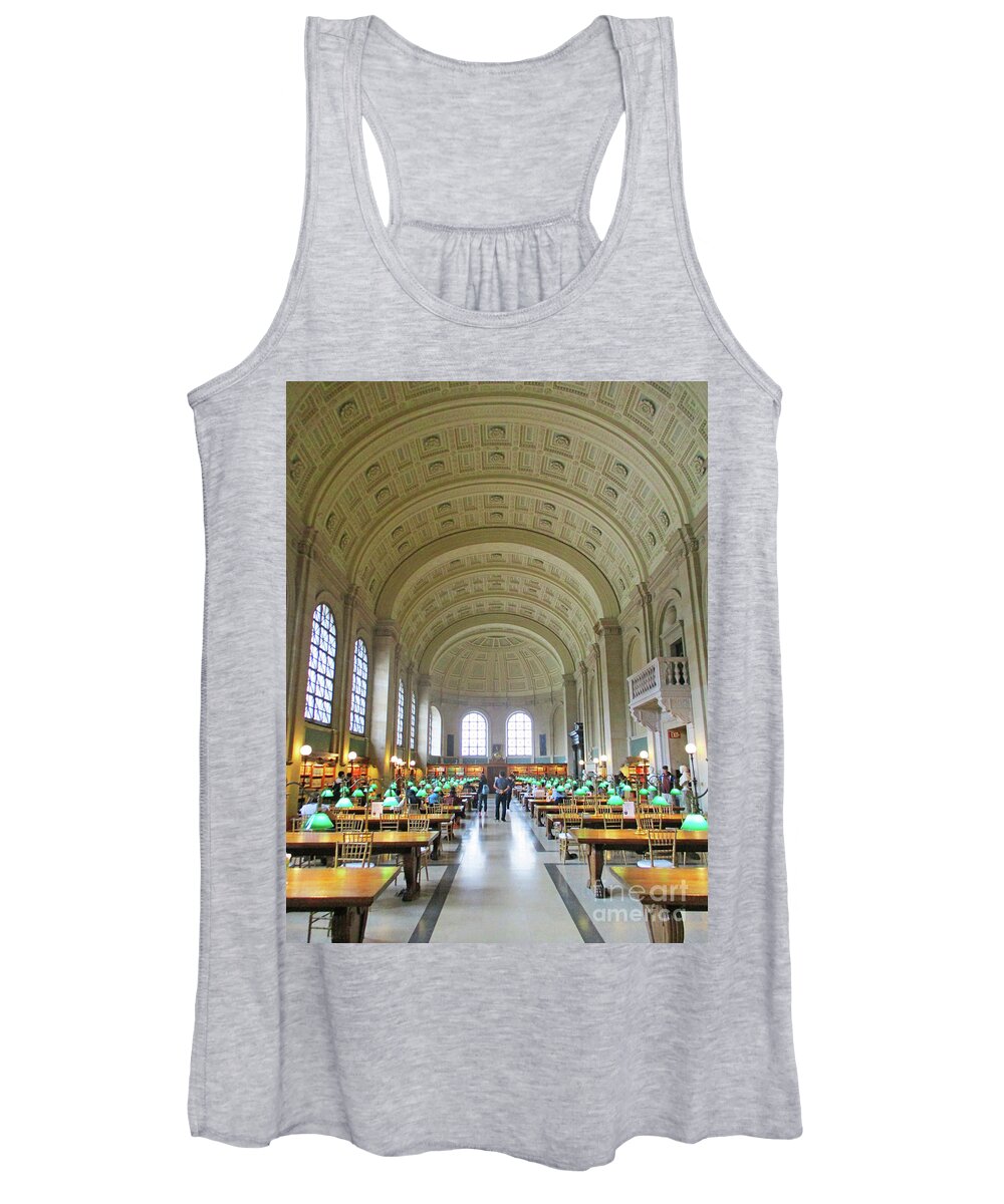 Boston Women's Tank Top featuring the photograph Boston Public Library 6 by Randall Weidner