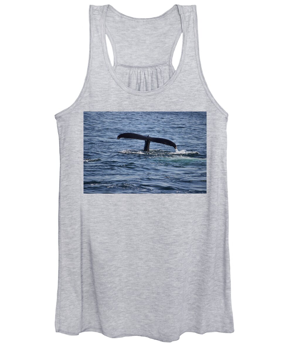Whales Women's Tank Top featuring the photograph The Whale of a Tail by Roberta Byram