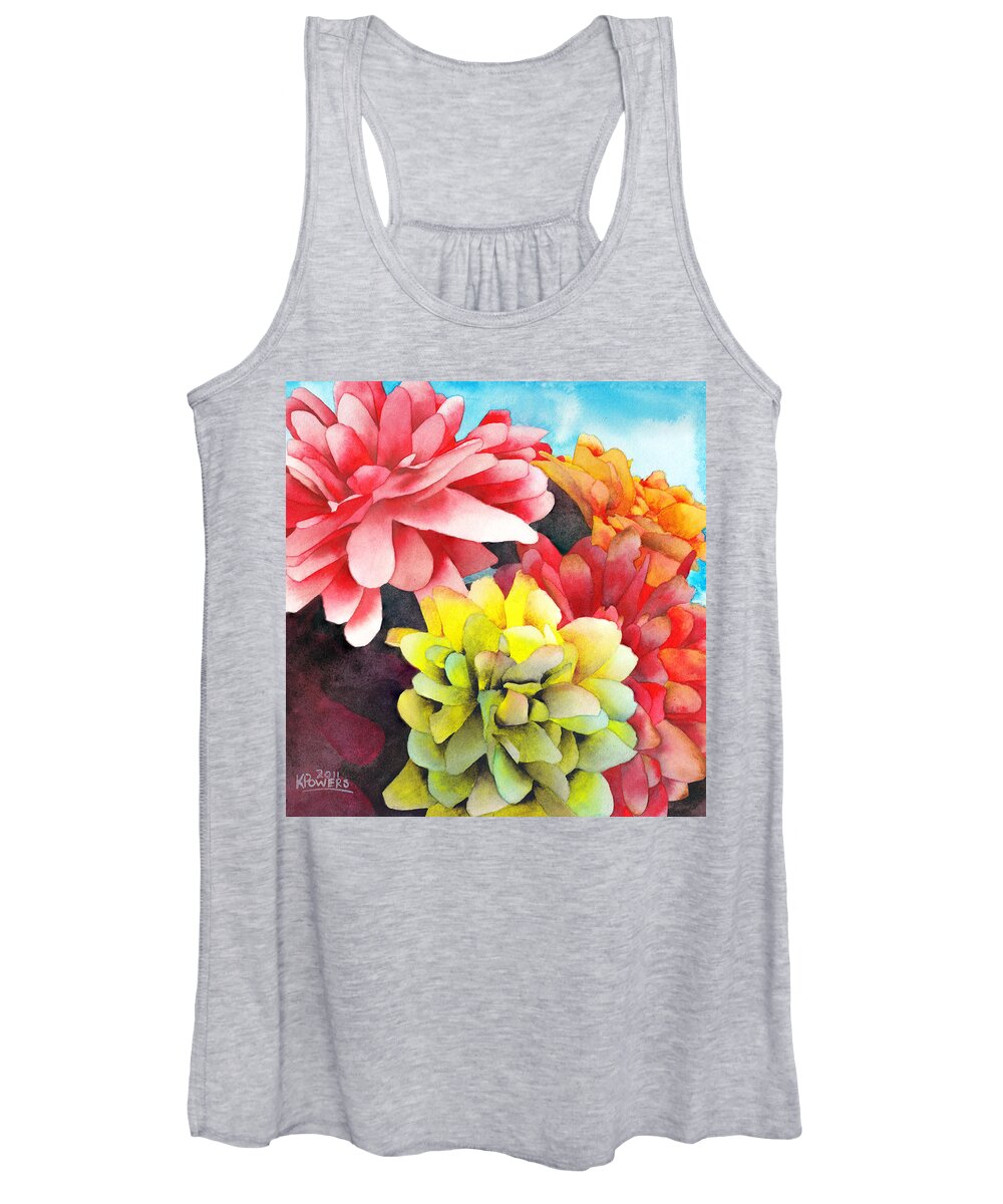 Watercolor Women's Tank Top featuring the painting Bouquet by Ken Powers