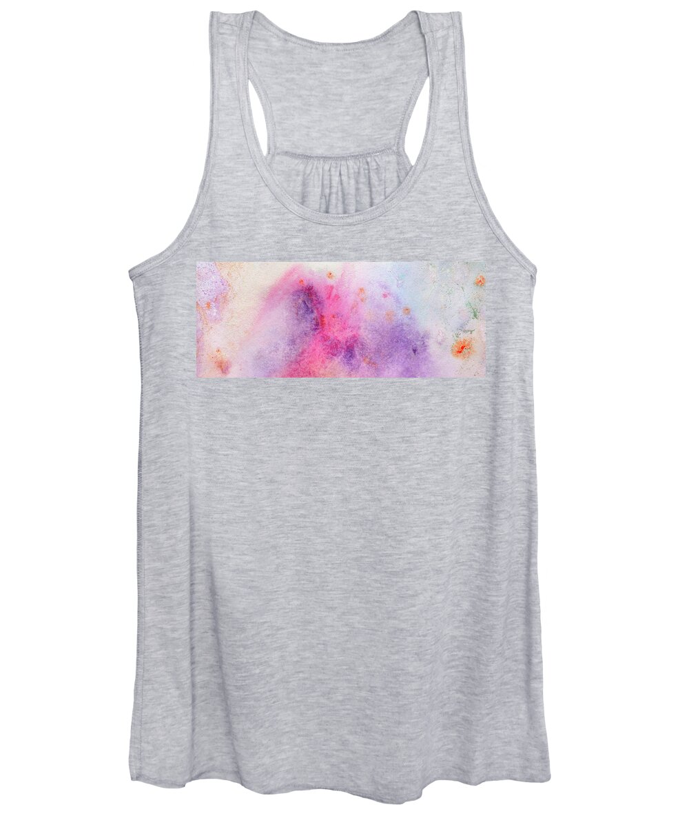 Abstract Women's Tank Top featuring the painting Brand new Morning - Bright Colorful Pastel Abstract Painting by Modern Abstract
