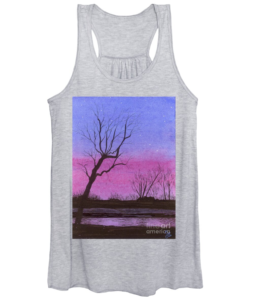 Watercolor Women's Tank Top featuring the painting Brandywine Evening by Jackie Irwin