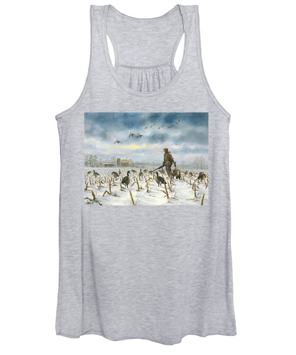 Hunter Women's Tank Top featuring the painting Breaking Storm by Guy Crittenden