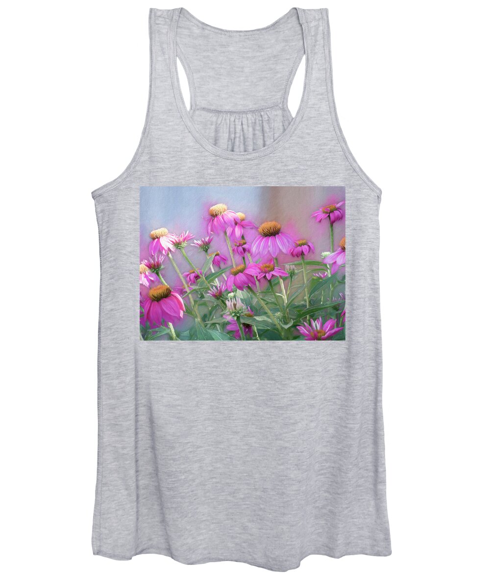 Garden Women's Tank Top featuring the photograph Brilliant Wild Berry Cone Flower by Leslie Montgomery