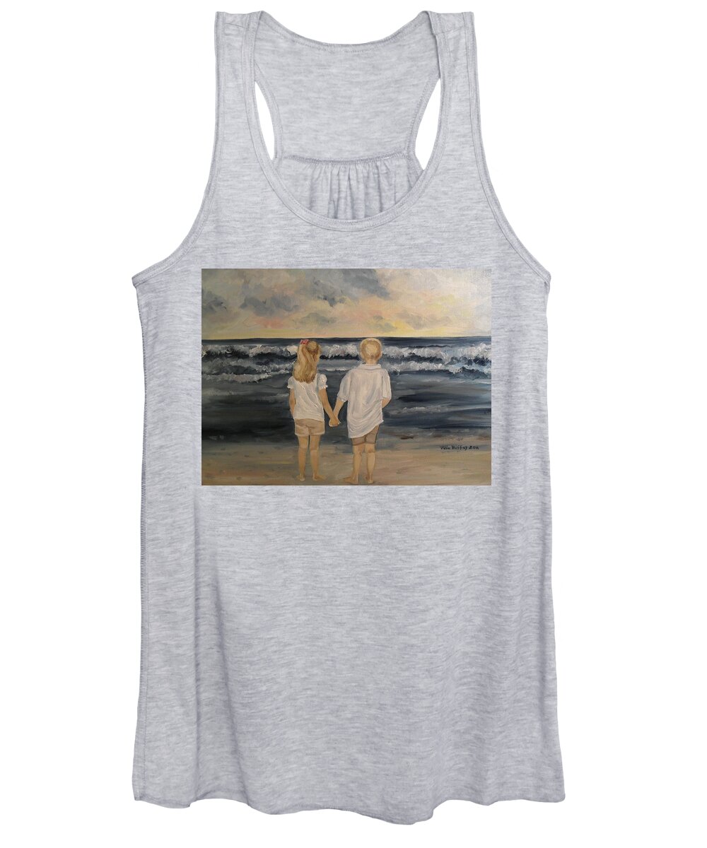 Ocean Women's Tank Top featuring the painting Brother and Sister by Julie Brugh Riffey