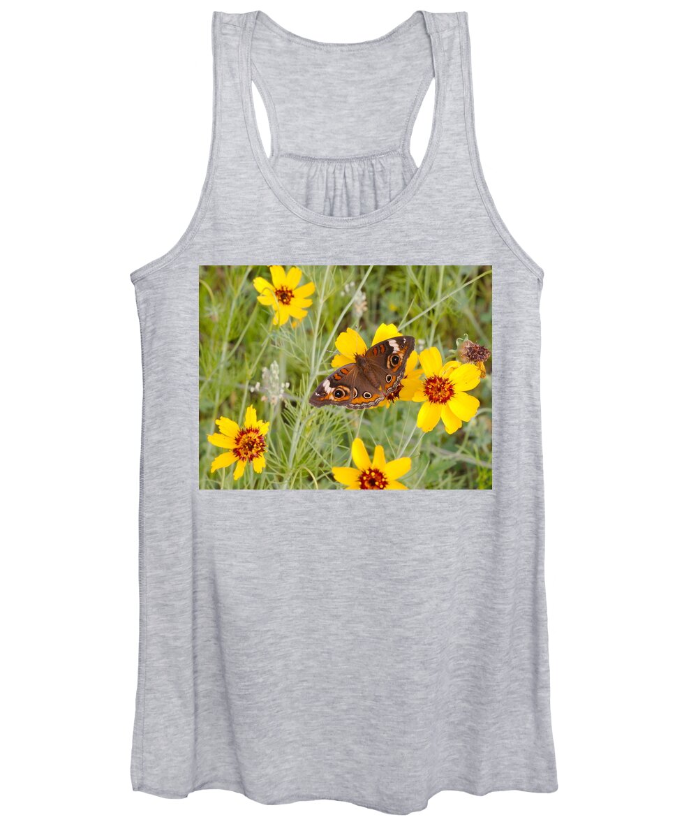 Buckeye Women's Tank Top featuring the photograph Buckeye Butterfly by James Smullins