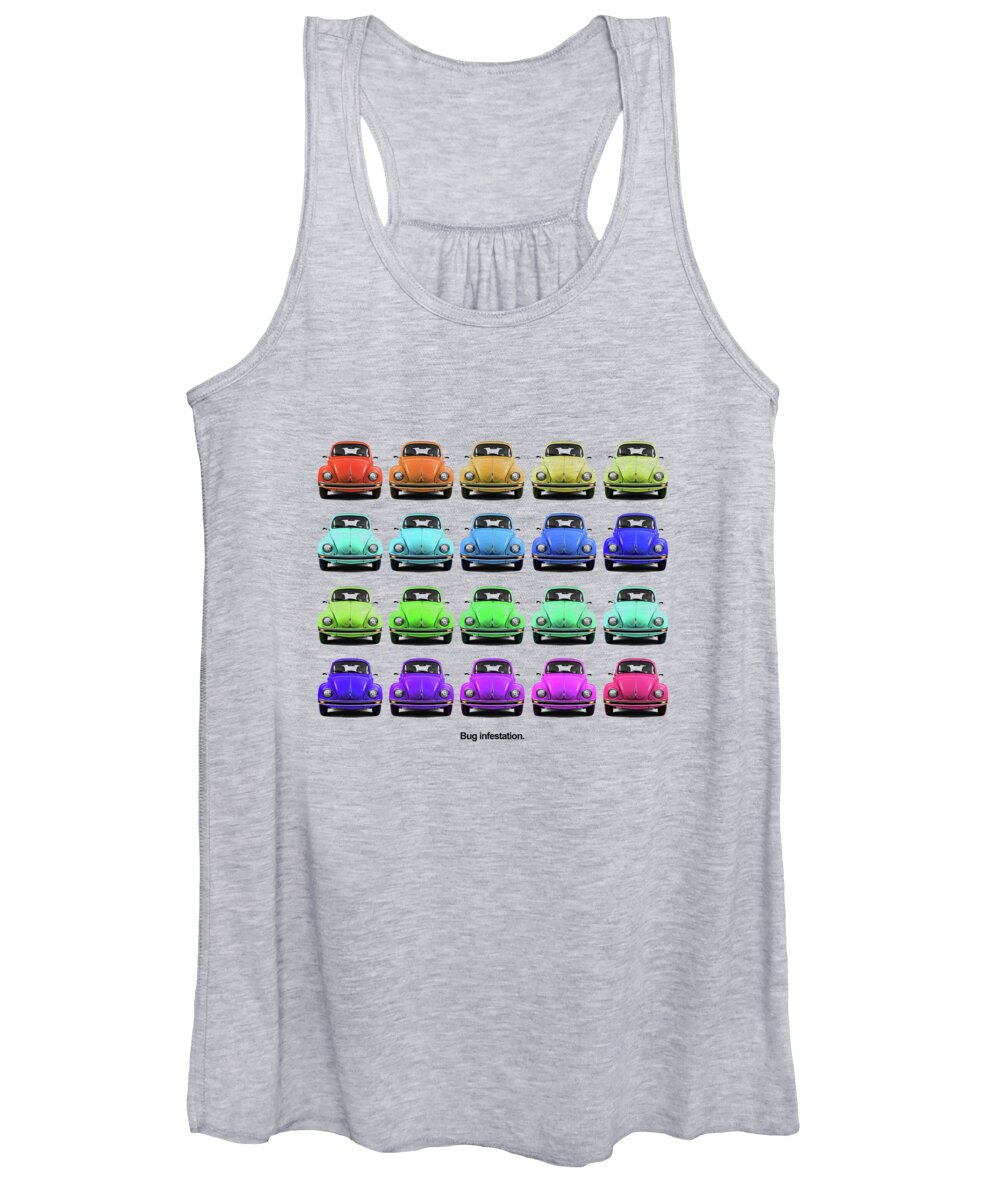 Volkswagen Beetle Women's Tank Top featuring the photograph Bug infestation. by Mark Rogan