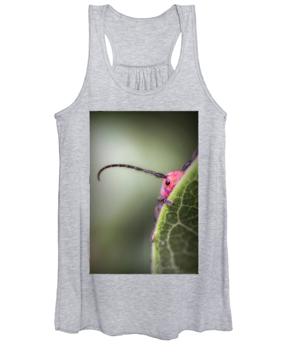 Red Bug Women's Tank Top featuring the photograph Bug Untitled by Paul Vitko