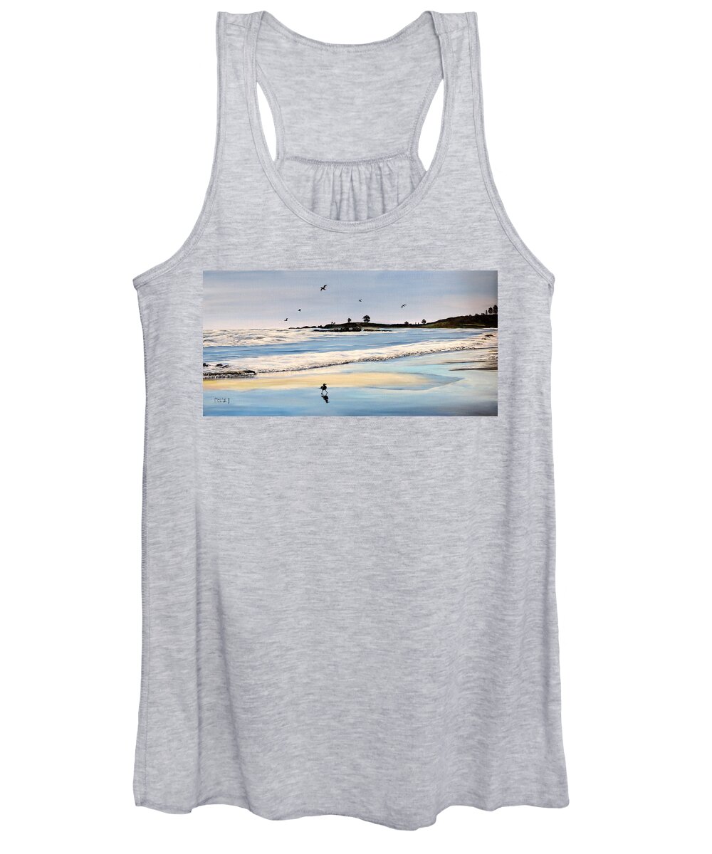 Pedasi Women's Tank Top featuring the painting Bull Beach by Marilyn McNish