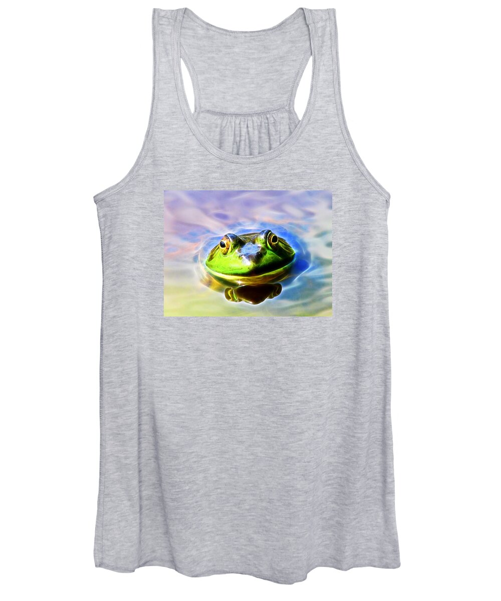 Frog Women's Tank Top featuring the photograph Bullfrog by Natalie Rotman Cote