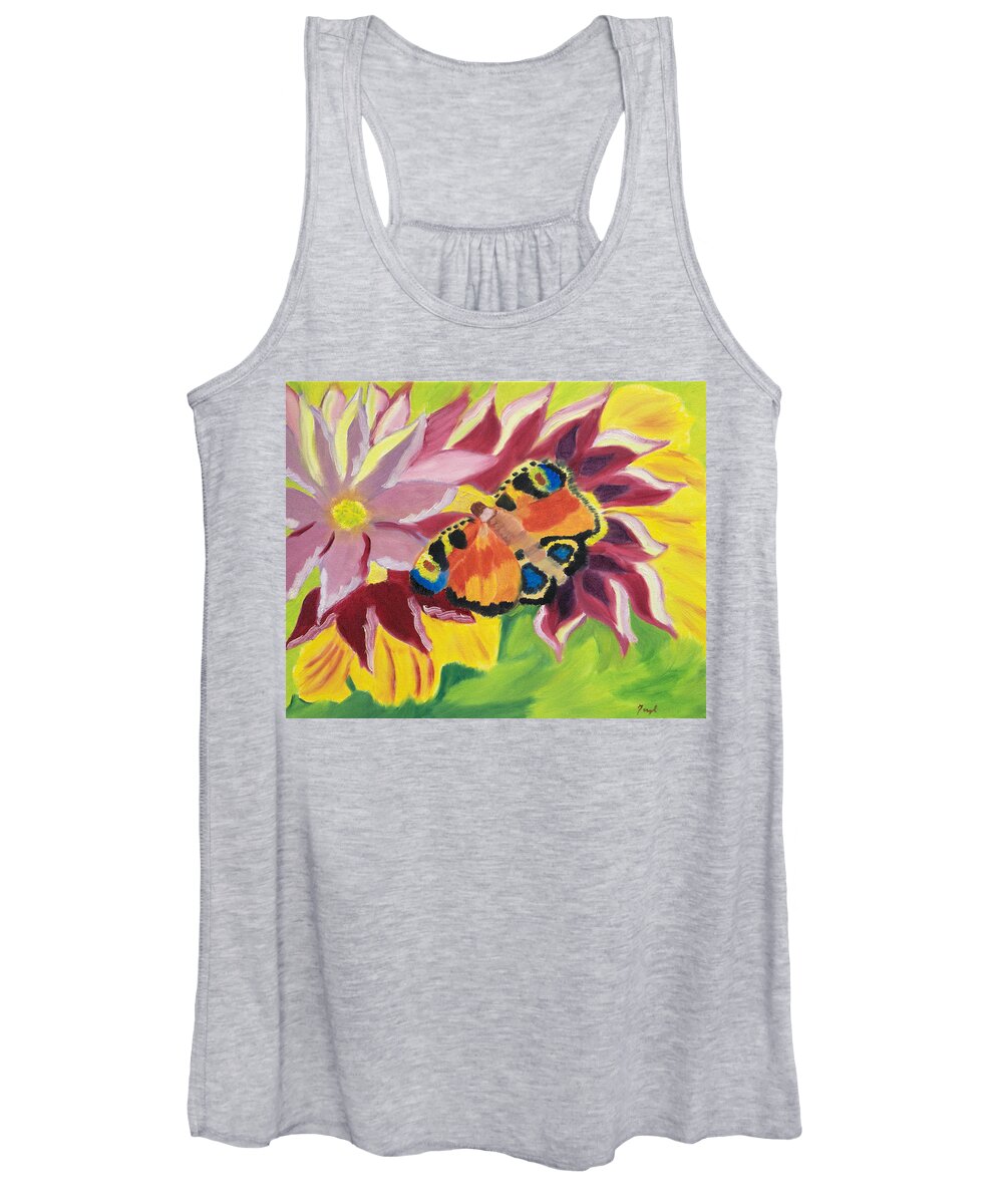 Butterfly Women's Tank Top featuring the painting Spring Fever by Meryl Goudey