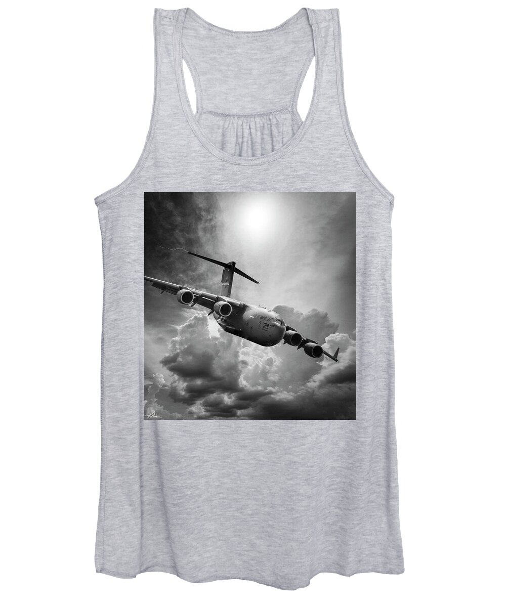 Clouds Women's Tank Top featuring the photograph C-17 Globemaster by Phil And Karen Rispin
