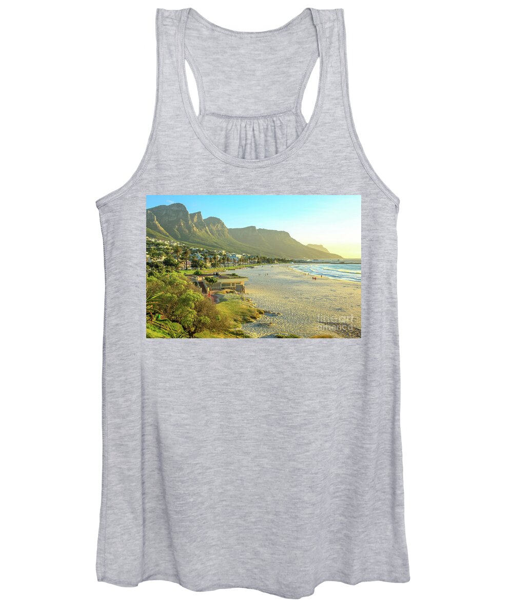 Cape Town Women's Tank Top featuring the photograph Camps Bay at sunset by Benny Marty