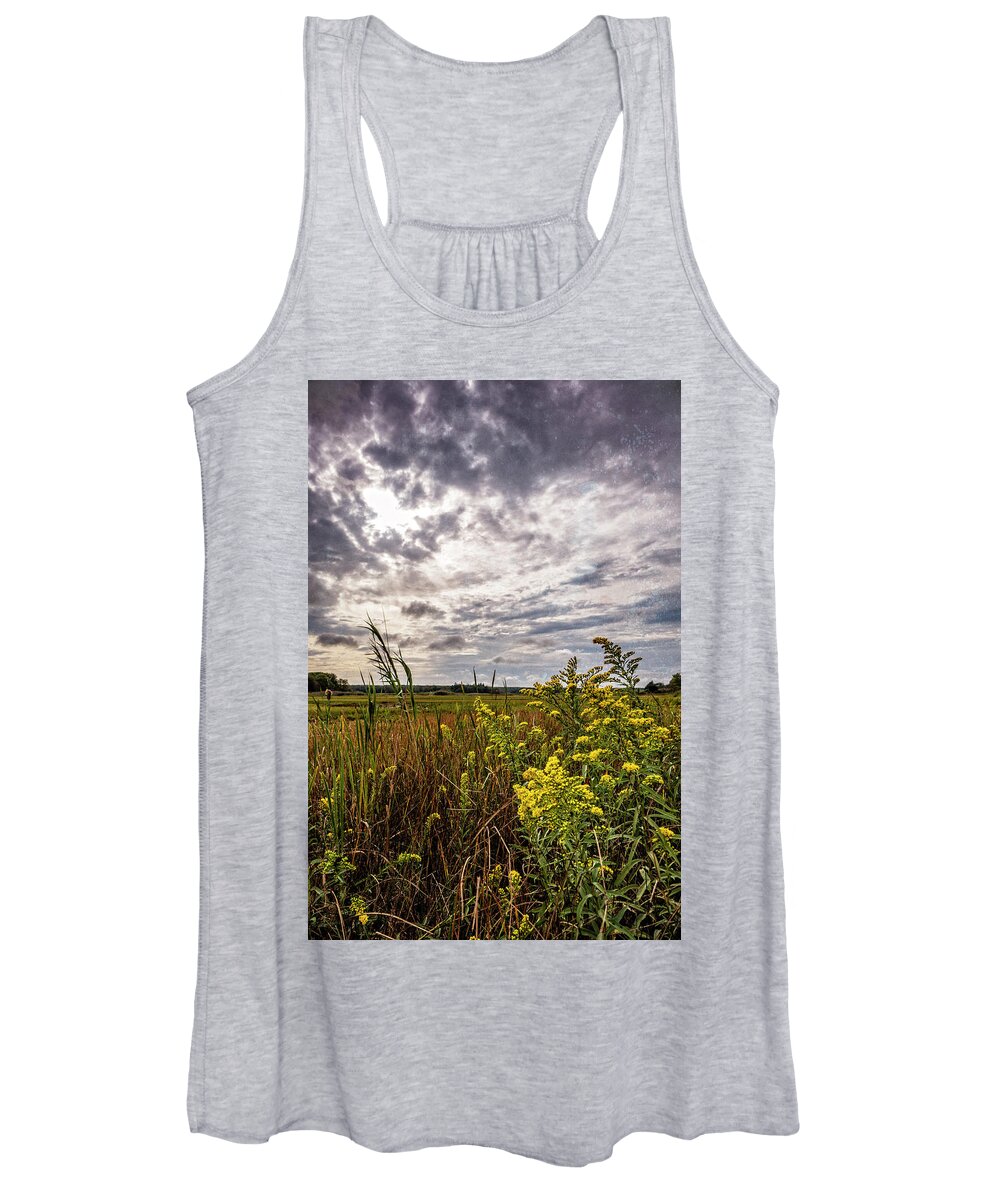 Clouds Women's Tank Top featuring the photograph Cape Cod Marsh 4 by Frank Winters