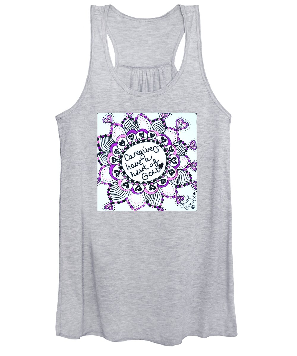 Caregiver Women's Tank Top featuring the drawing Caregiver Sun by Carole Brecht