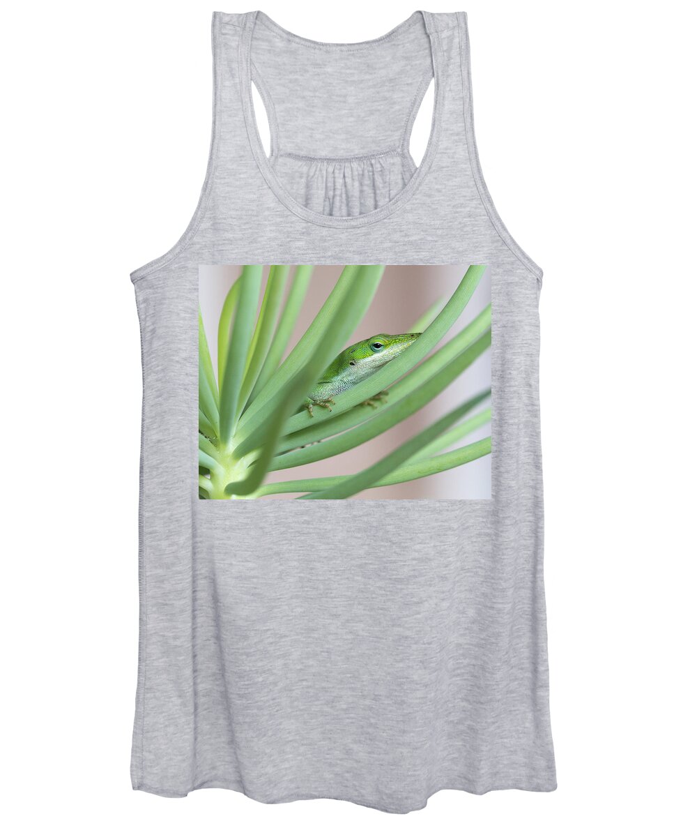 Anolis Women's Tank Top featuring the photograph Carolina Anole by Patricia Schaefer