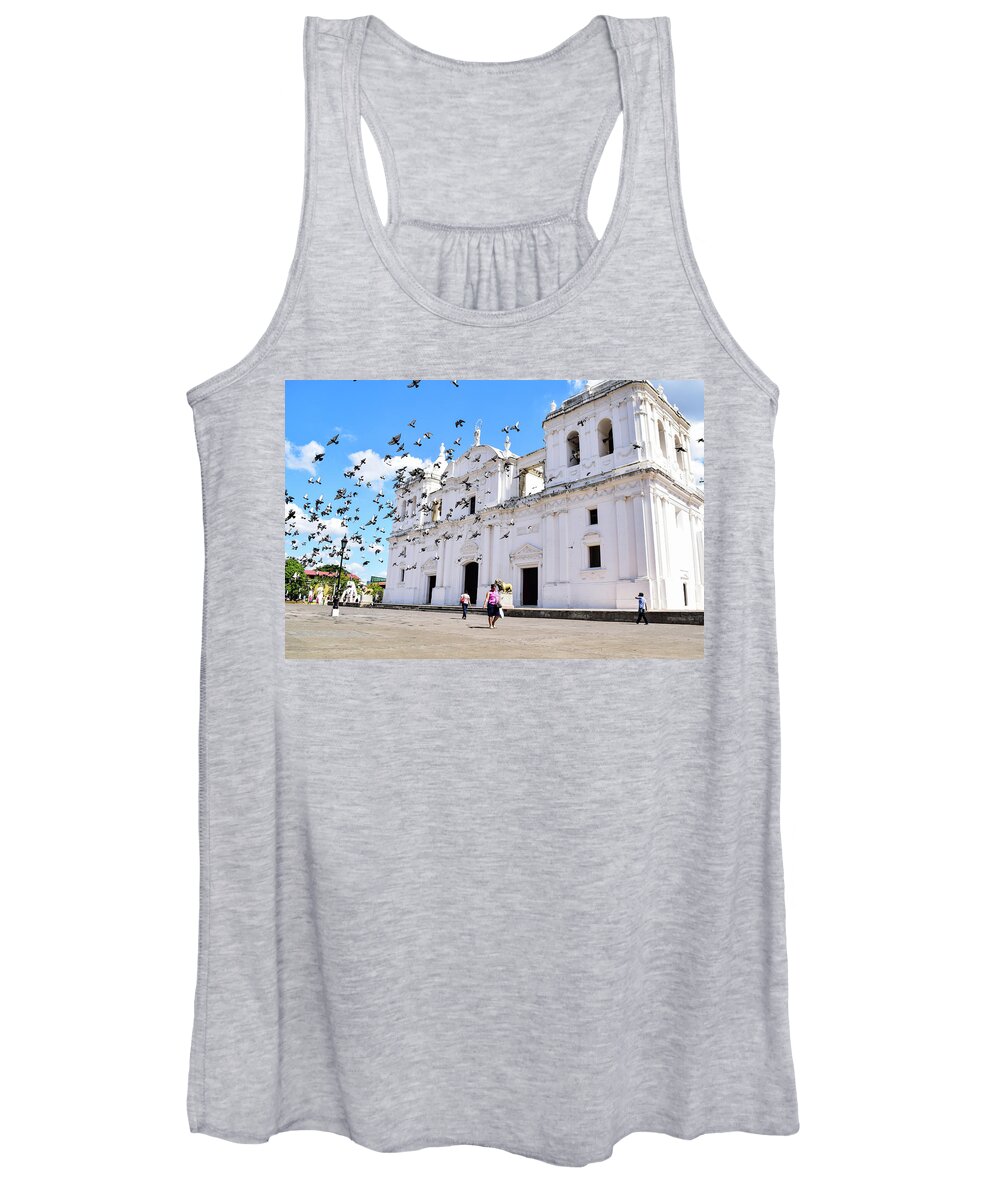 Cathedral Women's Tank Top featuring the photograph Cathedral of Leon by Nicole Lloyd